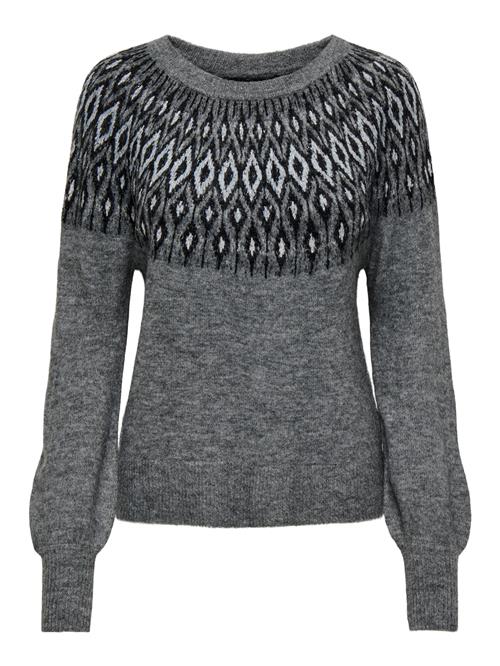 ONLY Pullover 'Alina'  lysegrå / grå-meleret / sort