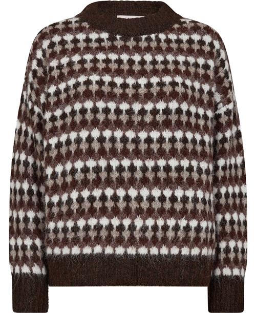 A-VIEW Patrisia Knit Pullover Kvinde Brown/sand Sweaters Loose Fit Str M - hos Magasin