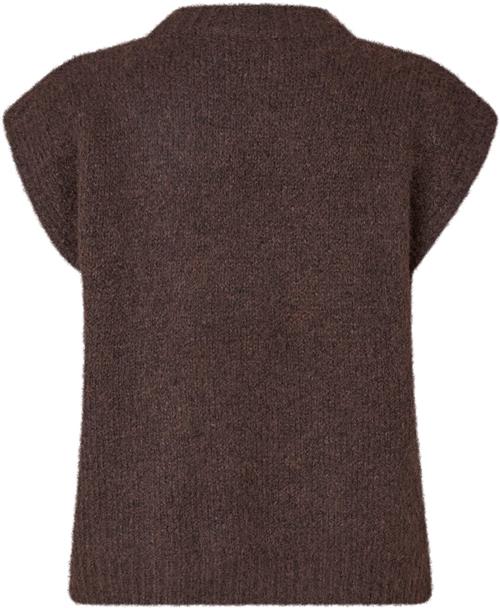 A-VIEW Patrisia Knit Vest Kvinde Dark Brown Sweaters Loose Fit Str M - hos Magasin