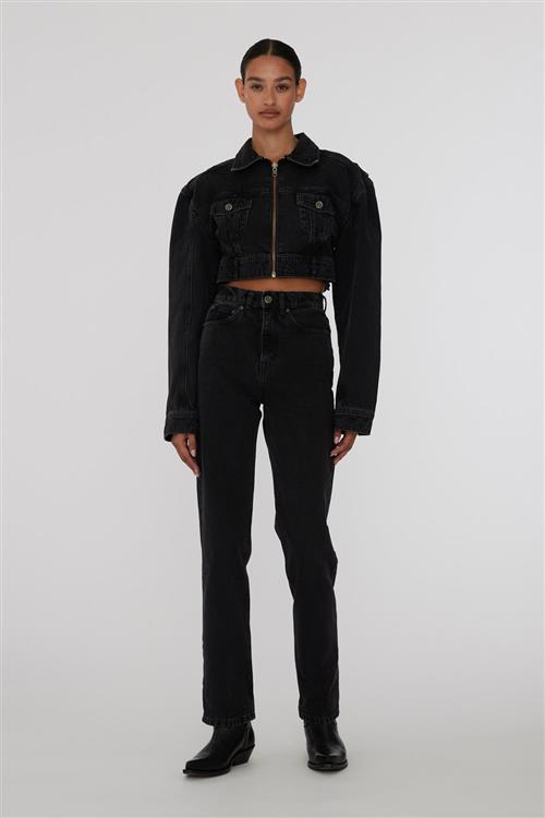 Se ROTATE Birger Christensen Washed Denim Jeans Kvinde Black - Washed Skinny Jeans Str 25 Denim - hos Magasin ved Magasin