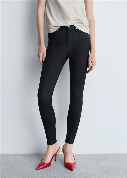 MANGO Anne Skinny Jeans High Rise Kvinde Black Bukser Str 38 - Denim hos Magasin