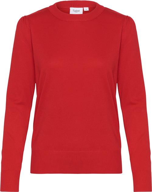 Se Saint Tropez Milasz Pullover Kvinde Racing Red Sweaters Regular Fit Str S - hos Magasin ved Magasin