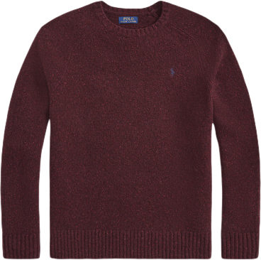 Polo Ralph Lauren Donegal Wool Blendlsl-plo Mand Aged Wine Donegal Sweaters Str XL - hos Magasin