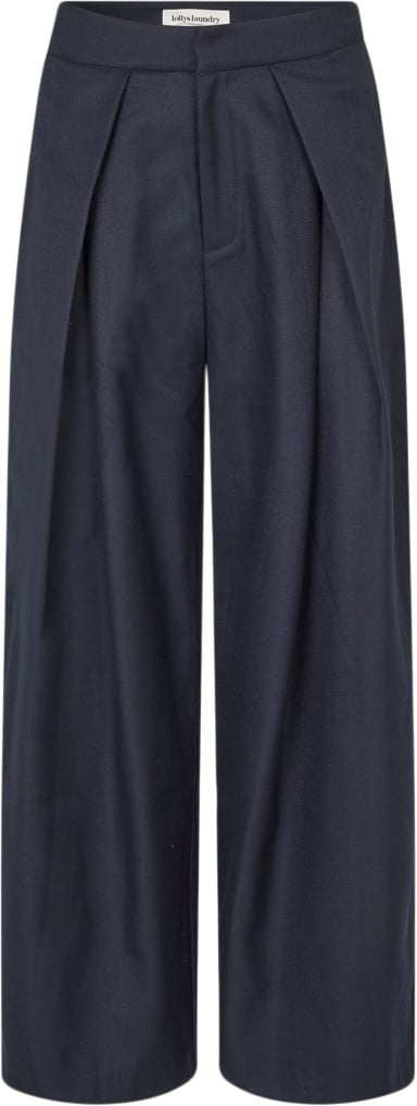 Lollys Laundry Zolall Pants Kvinde Dark Blue Bukser Med Brede Ben Str XS - hos Magasin