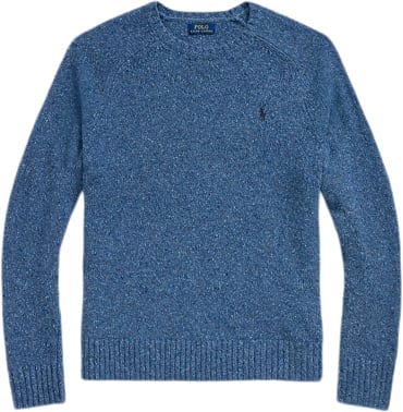 Polo Ralph Lauren Donegal Wool Blendlsl-plo Mand Chambray Blue Donegal Sweaters Str M - hos Magasin