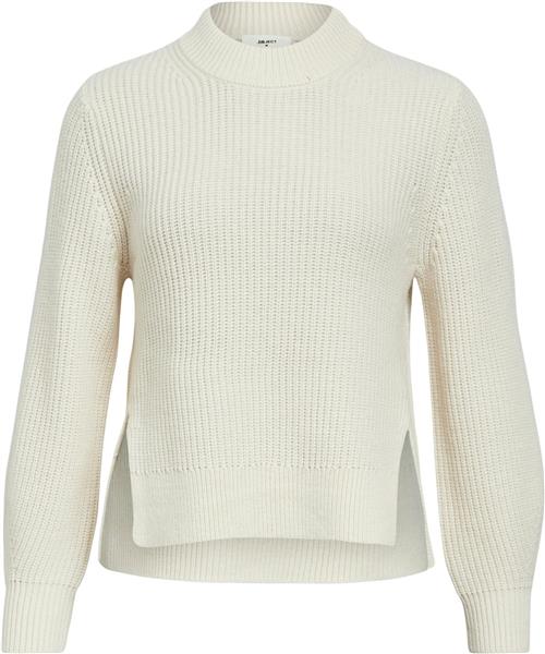 Object Objtopas OZ L/S Knit Pullover CC1 A Kvinde White Sand Toppe Str M - hos Magasin