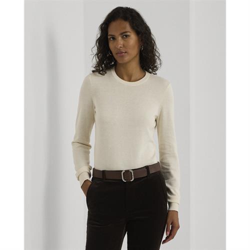 Lauren Ralph Lauren Cotton Modalls Sweater Kvinde Mascarpone Cream Sweaters Str XS - hos Magasin