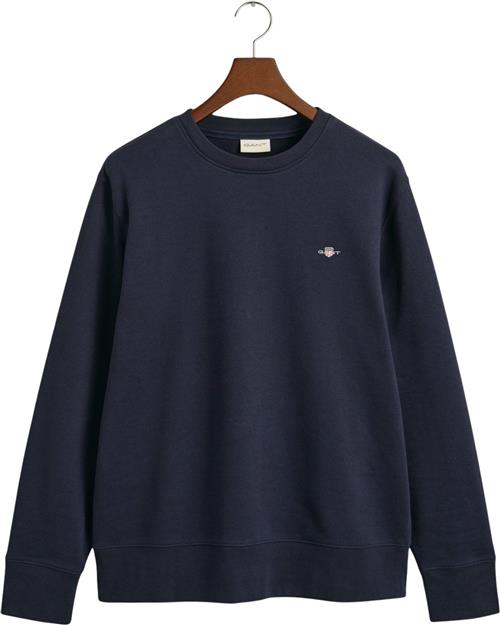 Gant REG EMB Archive Shield Cneck Mand Evening Blue Sweatshirts Str S - hos Magasin