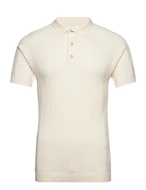 Se Knowledge Cotton Apparel Regular Short Sleeved Striped Knitt Knowledge Cotton Apparel Cream ved Booztlet