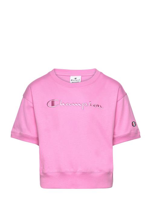 Se Champion Crewneck Croptop T-Shirt Champion Pink ved Booztlet