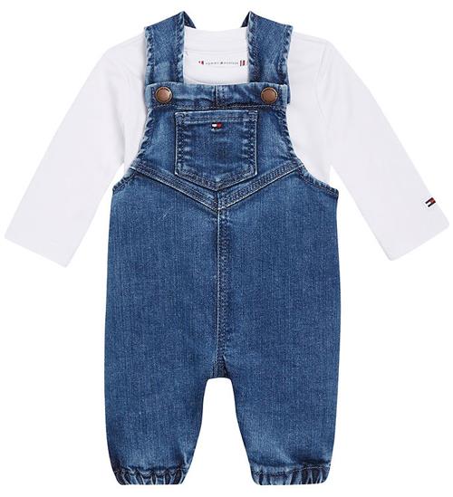 Tommy Hilfiger SÃ¦t - Bluse/SmÃ¦kbukser - Baby Denim Dungaree - De