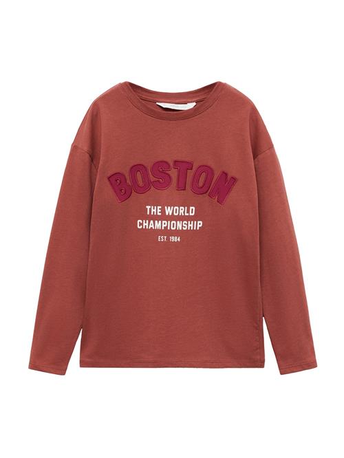 MANGO KIDS Shirts 'BOSTON'  burgunder / orangerød / hvid