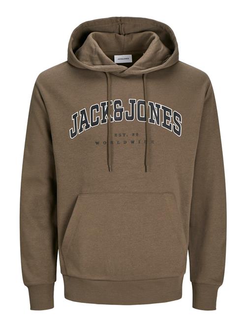 Se JACK & JONES Sweatshirt 'JJECaleb'  brun / sort / hvid ved About You