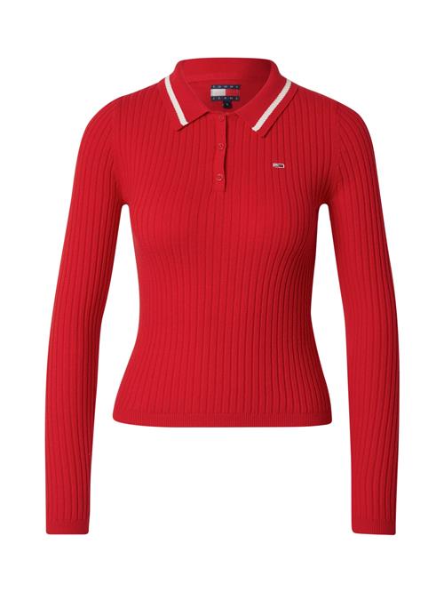 Se Tommy Jeans Pullover 'ESSENTIAL'  rød / hvid ved About You