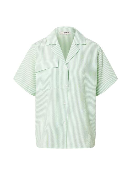 A-VIEW Bluse 'Mili'  pastelgrøn / offwhite