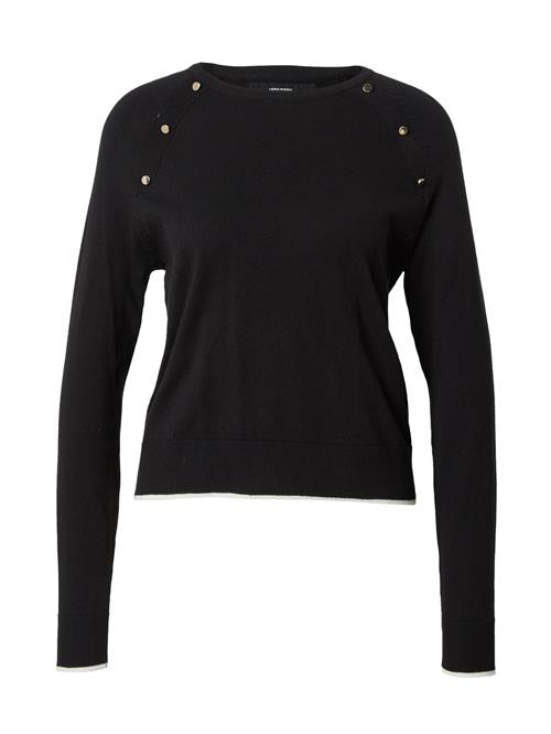 Se VERO MODA Pullover 'ALMA'  sort / hvid ved About You