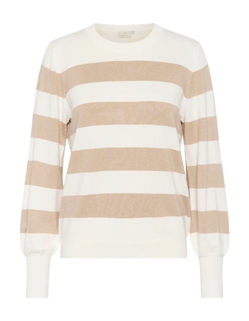 Se Kaffe Pullover 'Lizza'  taupe / hvid ved About You