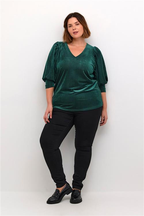 Se Kaffe Curve Kccacanna Blouse Kvinde Garden Topiary Cc. Langærmede Bluser Str XL - hos Magasin ved Magasin