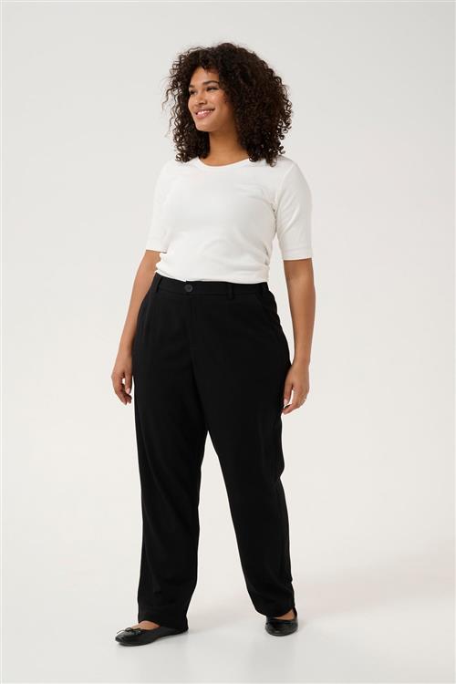 Se Kaffe Curve Kcmerla Straight Pants Kvinde Black Deep Bukser Str 52 - hos Magasin ved Magasin