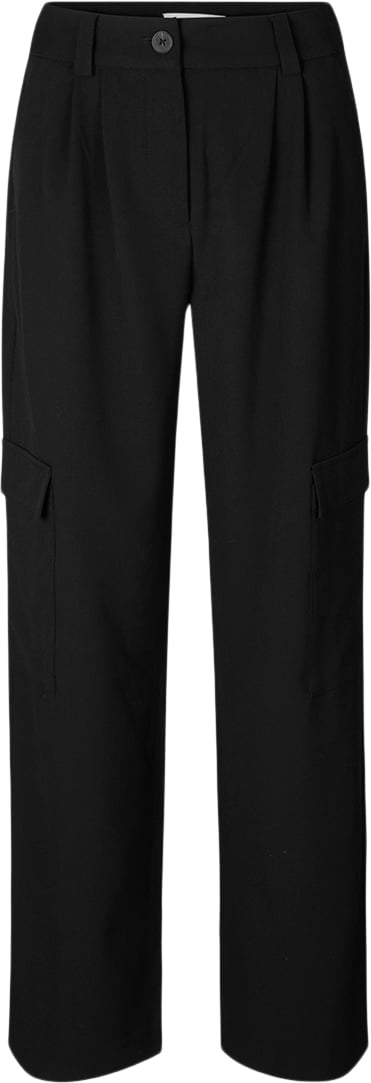 Modström Ankermd Pocket Pants Kvinde Sort Bukser Med Lige Ben Casual Fit Str S - hos Magasin