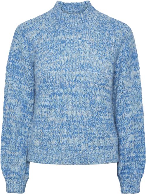 Pieces Pcnomana LS Oneck Knit BC Kvinde French Blue/clouddancer+Marineblue Sweaters Str XL - hos Magasin