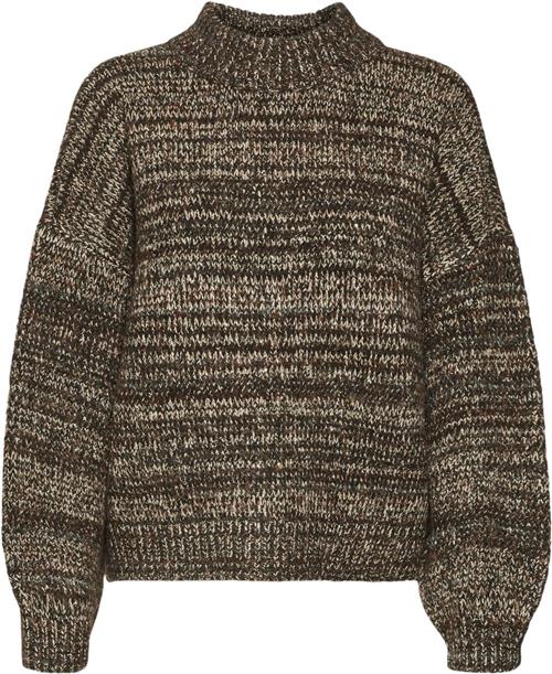 Se Vero Moda Vmdaima LS Oneck Pullover Kvinde Chocolate Torte/w. Silver Mink & Go Sweaters Str XS - hos Magasin ved Magasin