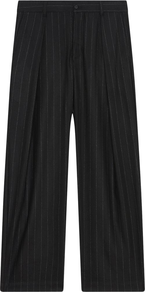 Wood Wood Wwfraser Pleated Chinos Kvinde Black Stripes Jeans Str 52 - hos Magasin