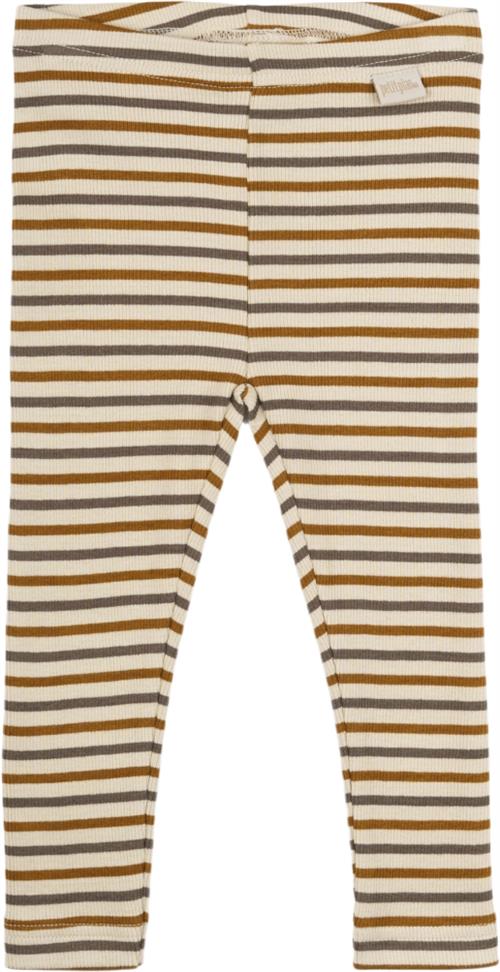 PETIT PIAO Legging Modal Striped Str 56 cm - Chocolate Brown/g Leggings Bomuld hos Magasin