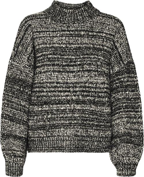 Se Vero Moda Vmdaima LS Oneck Pullover Kvinde Black/w. Birch And Silver Lurex Sweaters Str S - hos Magasin ved Magasin