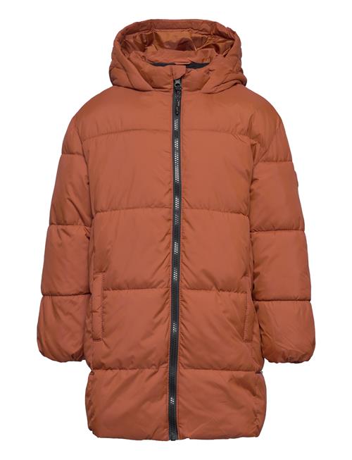 Mango Quilted Long Coat Mango Orange