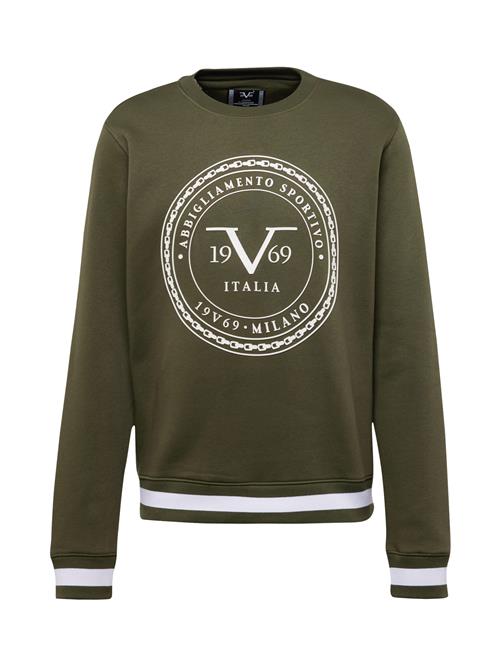 19V69 ITALIA Sweatshirt 'BEN'  khaki / hvid