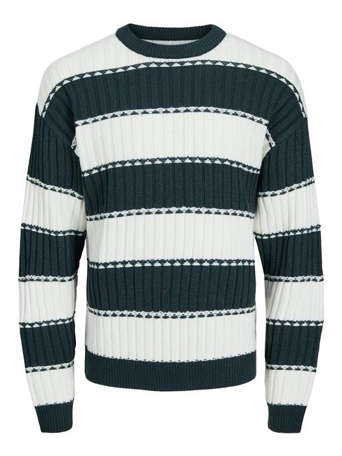 Se JACK & JONES Pullover 'LUCA'  mørkegrøn / hvid ved About You