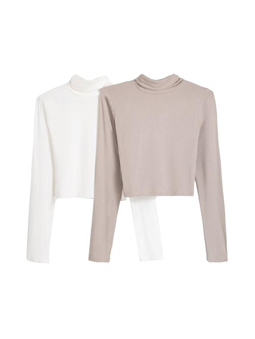 Se Bershka Shirts  beige / mørkebeige ved About You