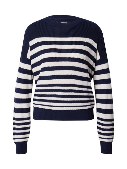 VERO MODA Pullover 'NEW LEXSUN'  navy / hvid