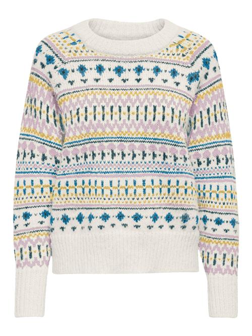 Se ONLY Pullover 'FENJA'  creme / cyanblå / gul / lilla ved About You