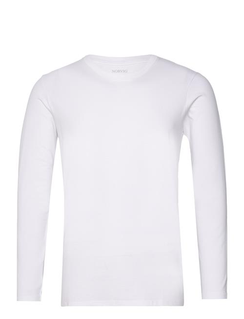 NORVIG Men's O-Neck L/S T-Shirt, Cotton/Stretch NORVIG White