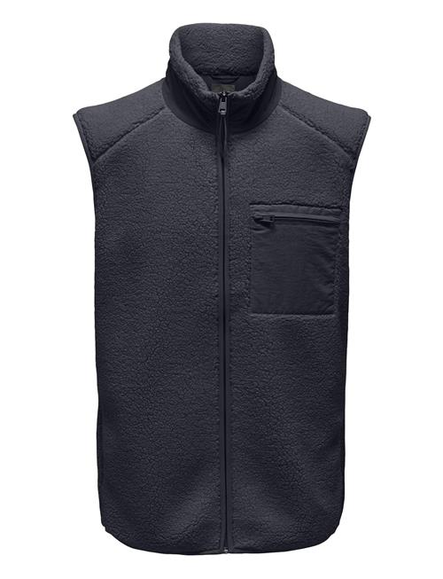 Se ONLY & SONS Onsdallas Sherpa Vest Otw Vd ONLY & SONS Navy ved Booztlet