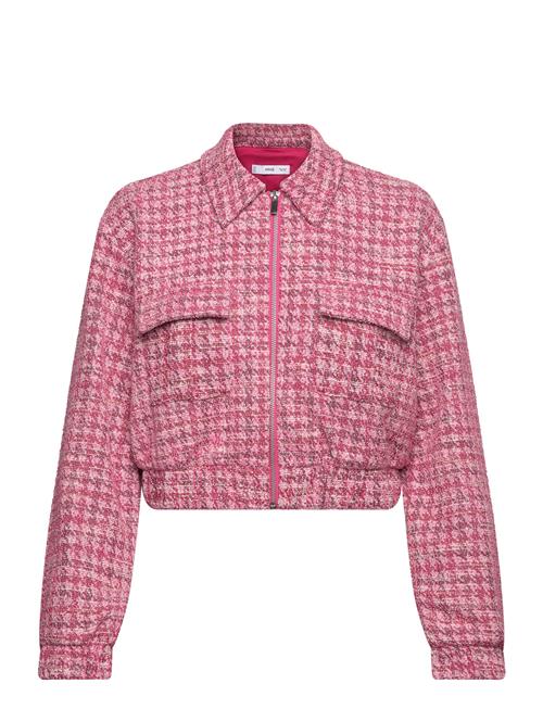 Mango Houndstooth Tweed Jacket Mango Pink