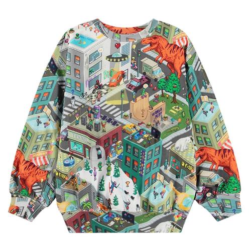 Molo GOTS Monti Sweatshirt Pixelhagen | Grå | 110 cm