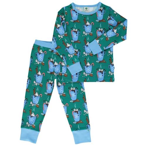 Småfolk Nightwear set with hot chocolate Petroleum Green Hot Chocolate Pyjama Petroleum Green | Grønn | 7-8 years