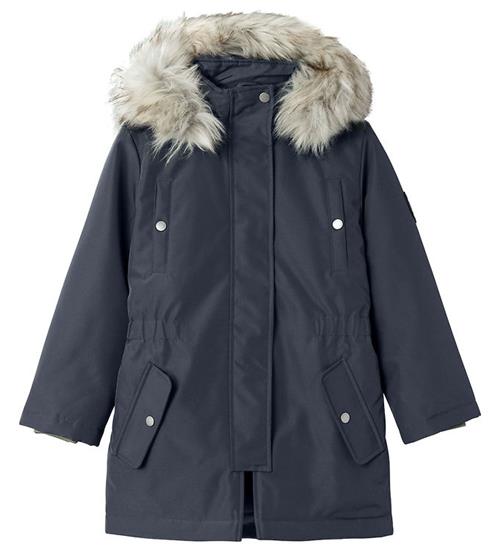 Se Name It Vinterjakke - NOOS - NkfMilla Parka - Dark Sapphire ved KidsWorld