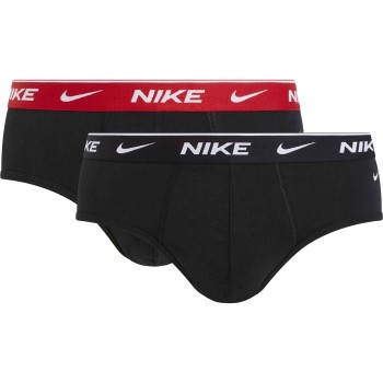 Nike 6P Everyday Cotton Stretch Brief Sort/Rød bomuld Small Herre