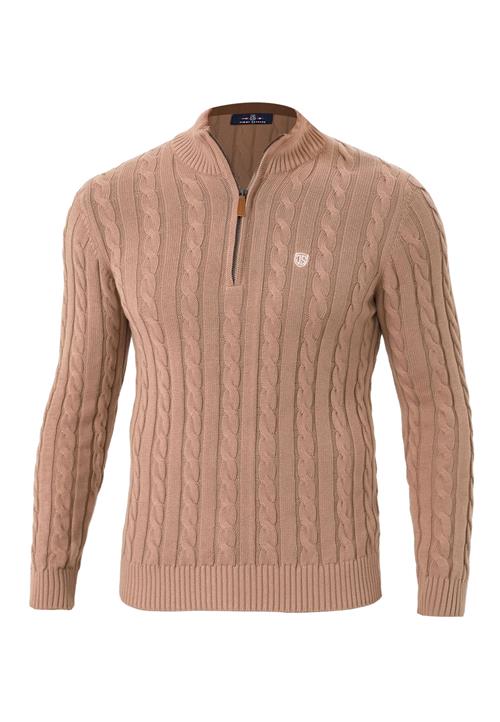 Jimmy Sanders Pullover  camel / hvid