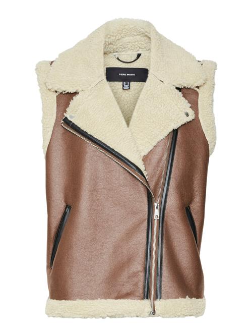 VERO MODA Vest 'VMKAY'  beige / mørkebrun