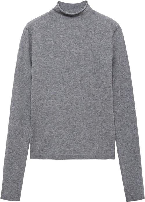 MANGO High Collar Sweater Kvinde Medium Grey Sweaters Str XS - hos Magasin