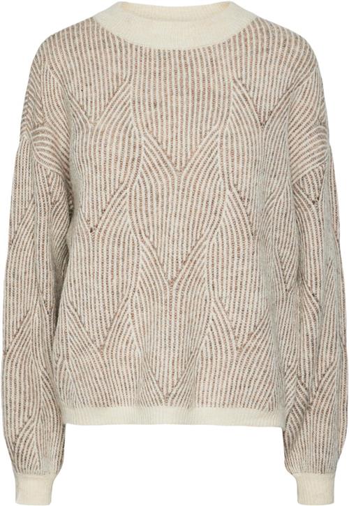 Se Pieces Pcjenna LS Oneck Knit Noos BC Kvinde Hvid Sweaters Str S - hos Magasin ved Magasin