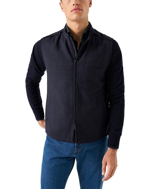 Se ETON Wool Flanell Vest, Navy Blue, 05 Mand Blå Veste Str XL - hos Magasin ved Magasin