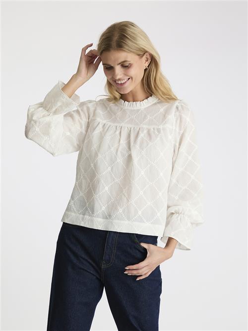 Se Neo Noir Mamara Square Emb Blouse Kvinde White Langærmede Bluser Str 44 - hos Magasin ved Magasin