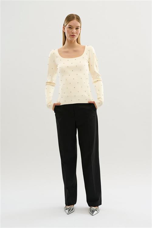 Karen by Simonsen Kbstine Oneck Kvinde Egret Sweaters Straight Fit Str XS - hos Magasin