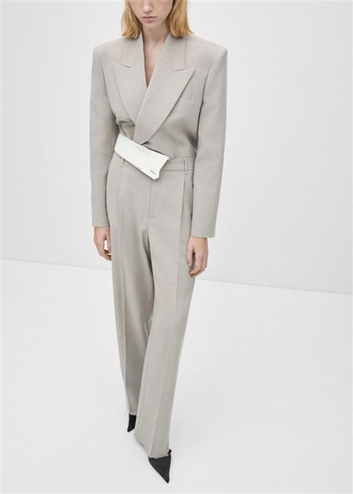 MANGO Straight Suit Trousers Kvinde Lt Pastel Grey Bukser Str 40 - hos Magasin